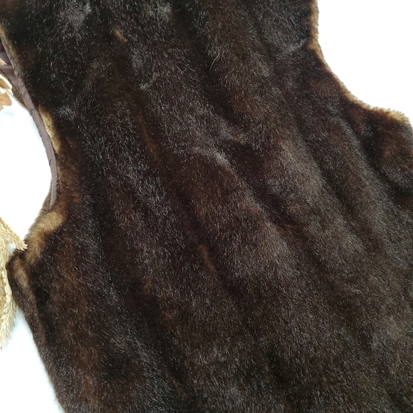 New Catherine Stewart Brown Soft Faux Fur Vest Sz S - Picture 5 of 15